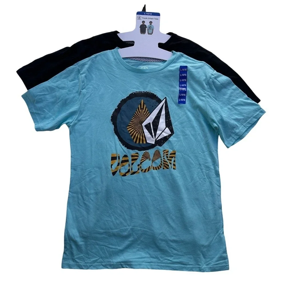 Volcom 2 Pack Tee Shirt‎ Youth Large 14/16 Casual Short Sleeve Crew Neck Outdoor